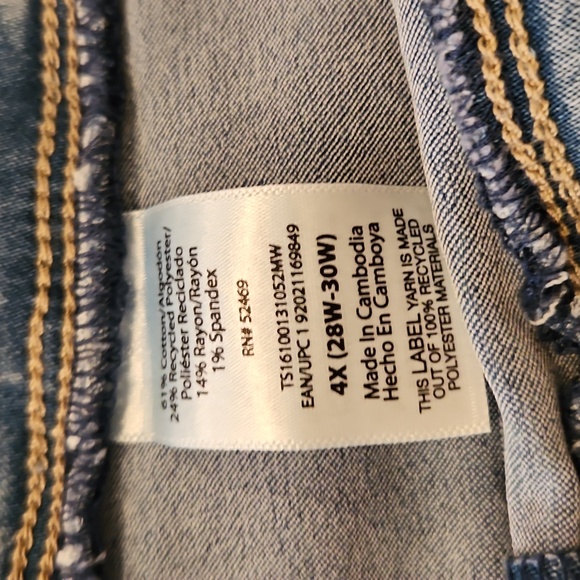 Terra & Sky Jeggings High Rise Skinny Pants Denim Light Blue 4X 28W-30W Plus - Picture 5 of 9